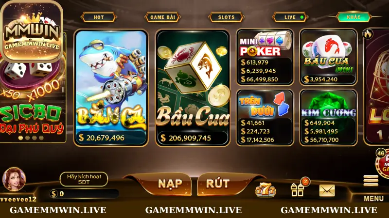 Đa dạng các trò chơi khác tại Mmwin