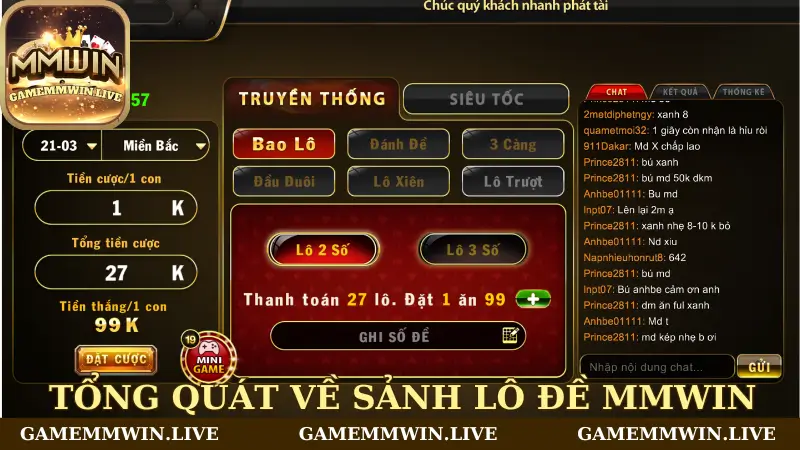 Tổng quát về sảnh lô đề Mmwin